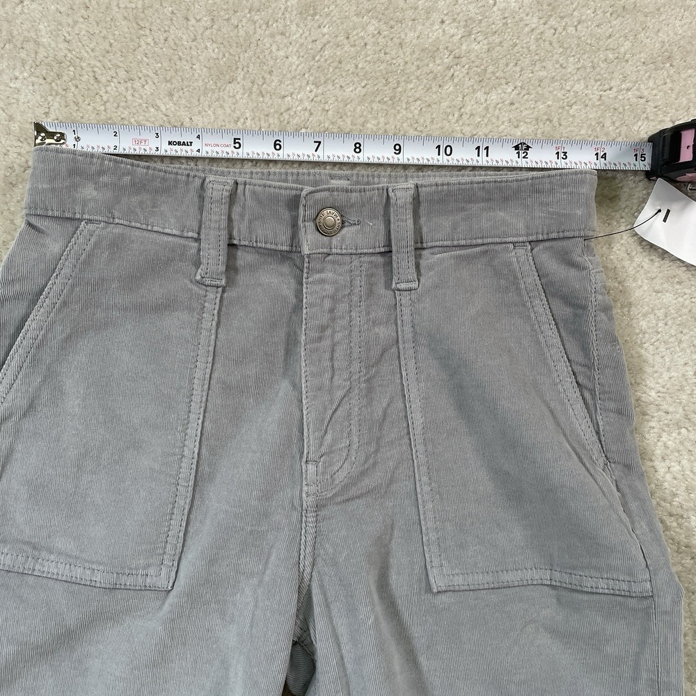 NWT Mavi Sheila Corduroy Pants Womens 27 Gray Raw Hem High Rise Straight Leg - Picture 2 of 11